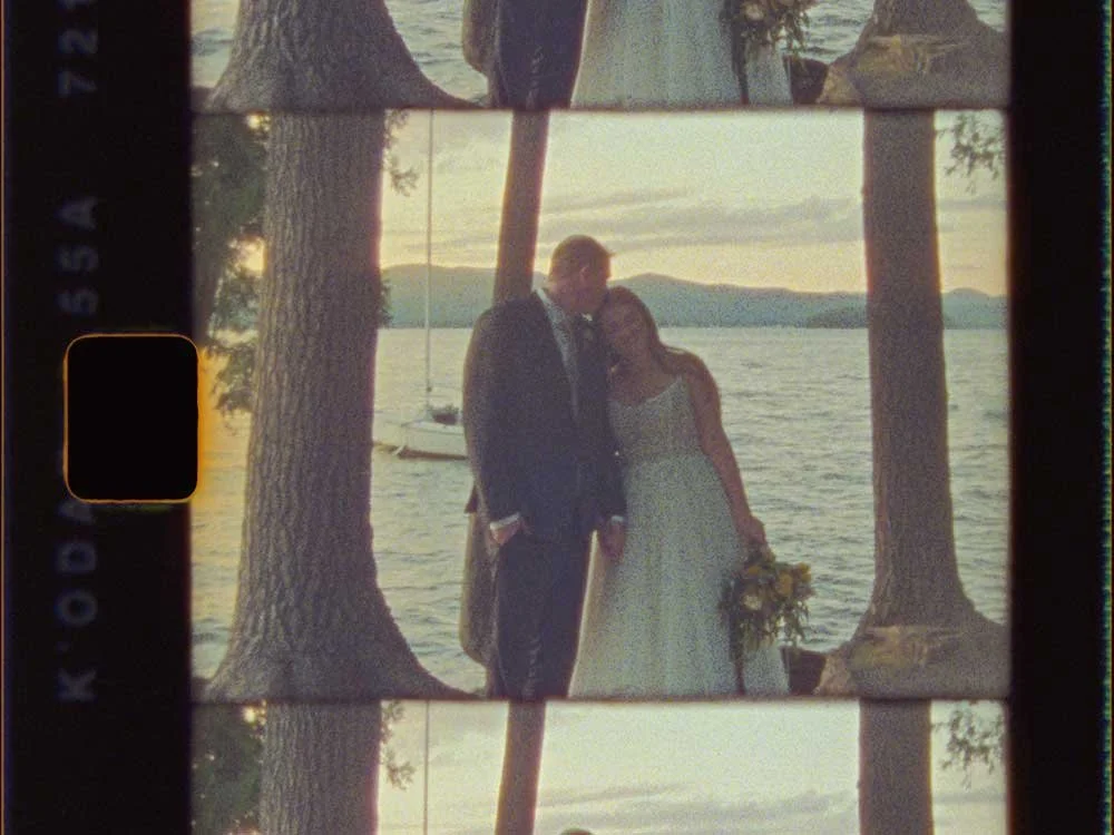 Tom and Erin Super 8 wedding film Lake George New York